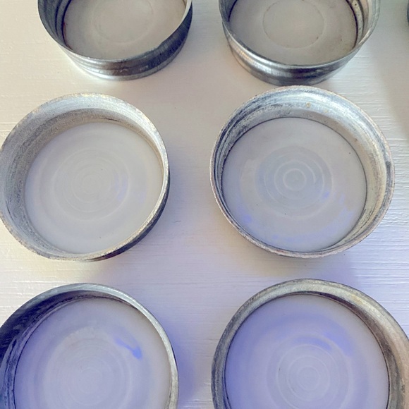 Lot of (8) Vintage Regular Size Ball Zinc Ball Jar Lids with Porcelain Inserts - Picture 9 of 9